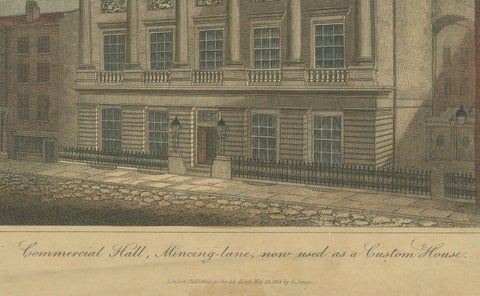 Architectural Evolution: London's Custom House and Commercial Hall, 1815, close-up 5