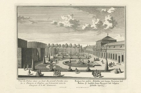 Antique Print of the Lower Building with Ground Floors by Wolff '1738', view 4