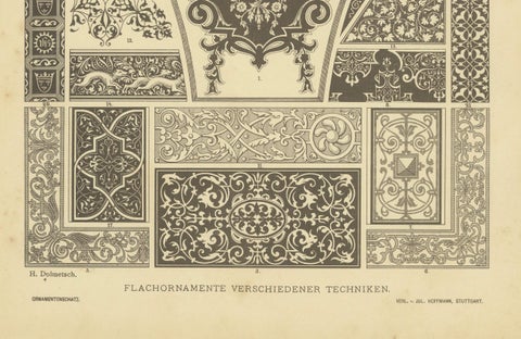 German Renaissance Decorative Arts from Der Ornamentenschatz, 1887, close-up 1