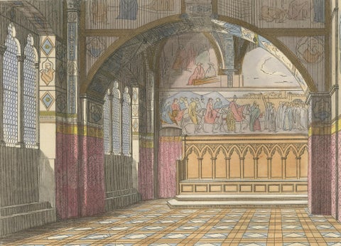 Tribunal di Balia Interior with Gothic Vaulting and Frescoed Wall Frieze, 1845, close-up 4