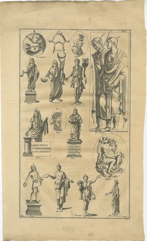 Antique Roman Sculpture Engravings, Set of 3, Montfaucon, 1721, view 3