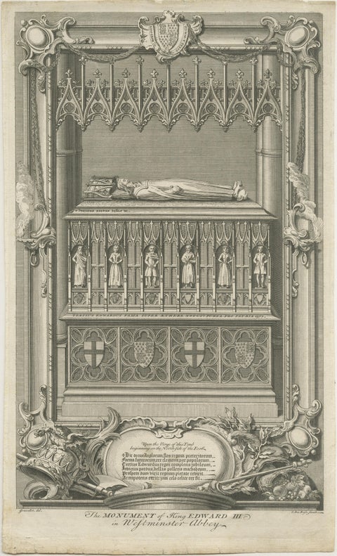 Exquisite 1740 Copperplate Engravings of English Monarchs' Tombs in Westminster, view 4