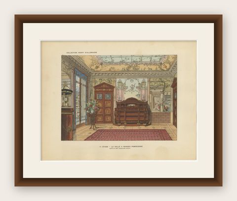 Pompeian Elegance: A Grand Neoclassical Dining Room Interior, 1900, shown framed