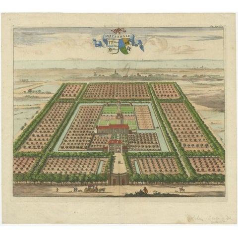 Print of the Soetendale Estate, Between Grijps and Serooskerke in Zeeland, 1696, view 2
