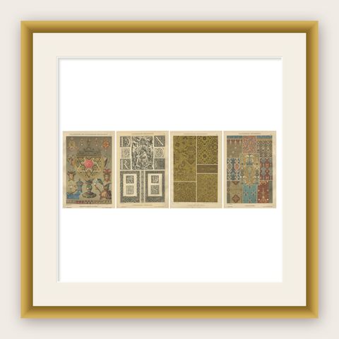 French and Italian Renaissance Ornament Prints by H. Dolmetsch, 1887, Set of 4, shown framed
