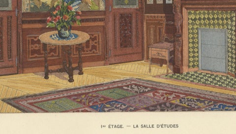 French Art Nouveau Interior Study with Delft Faience Collection, c.1900, close-up 5