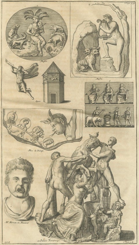 Monumental Classical Sculpture Studies, Montfaucon Antiquity Explained, 1721, close-up 2