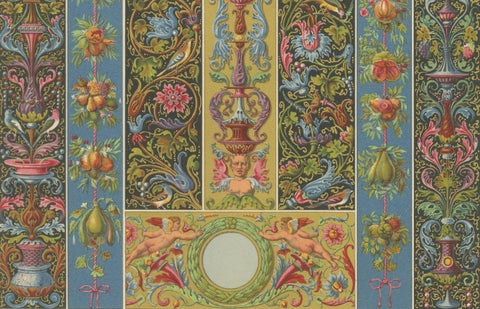 Renaissance Decorative Borders & Panels, Richly Colored Grotesques, 1869, close-up 6