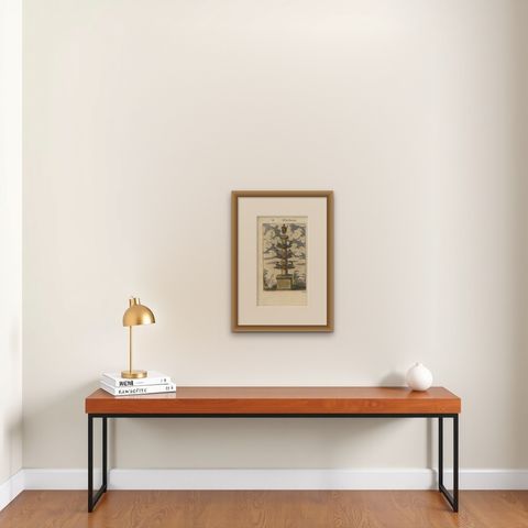 Antique Print of the Column of Dilius by Morisot, '1643', shown framed on a wall, true to size