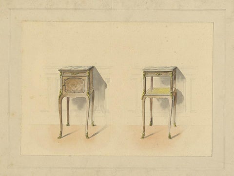 Antique Print of the Design of Two Sidetables/Furniture, circa 1900, view 3