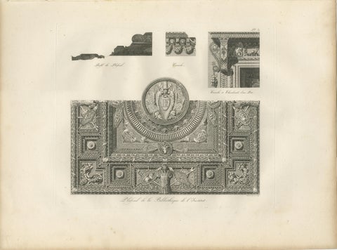 Two Antique Louvre Architectural Study Prints, Institut Details, Baltard 1803, view 3
