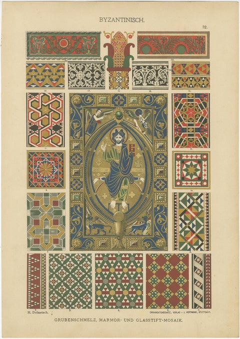 Byzantine Ornamental Art from Ornamentenschatz, 1887, view 3