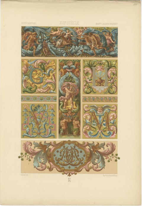 Three Monumental Renaissance Ornament Chromolithographs by Albert Racinet, 1873, view 3