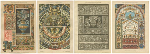 Set of Four Italian Renaissance Decorative Prints by H. Dolmetsch, 1887, view 6