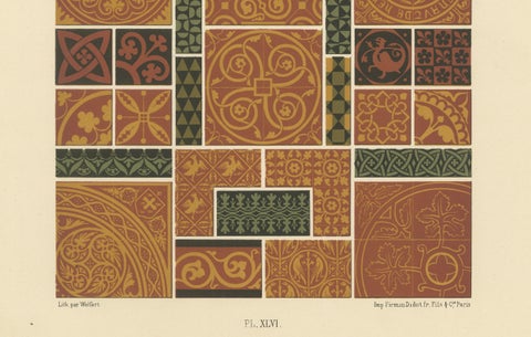 Medieval Tile Designs, Romanesque and Gothic Motifs, Plate XLVI, c.1869, close-up 2