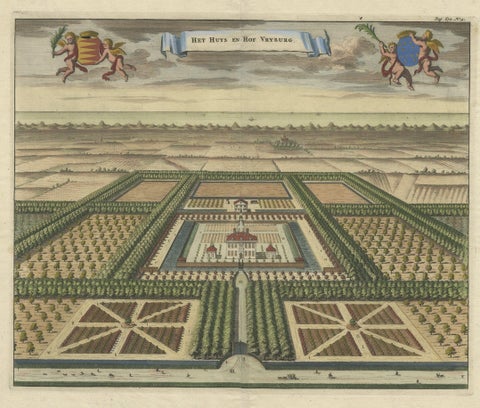 Old Print of the West-Souburg Estate, Vlissingen, in the Dutch Province Zeeland, close-up 1