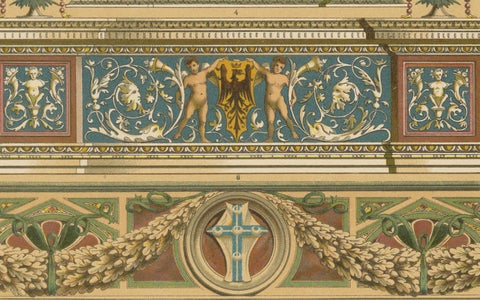 Italian Renaissance Façade Paintings from Ornamentenschatz, 1887, close-up 6