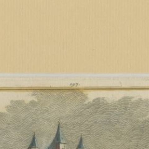 Antique Print of Hernen Castle, Batenburg, the Netherlands, close-up 1