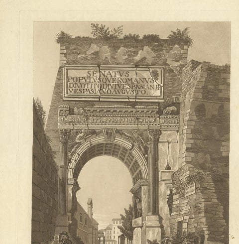 Antique Print of the Arch of Titus by Abbot '1820', view 3