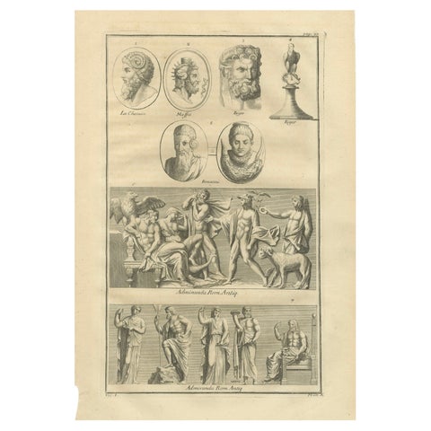 Roman Sculptures & Portrait Heads, Composite Antiquities Plate, Montfaucon 1721