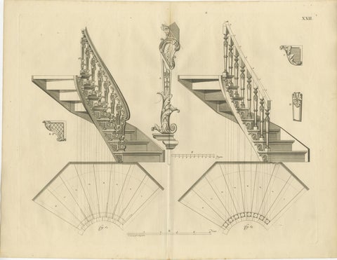 Baroque Elegance: Van der Horst's Staircase Engravings, 1739, view 3