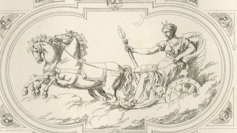 Antique Decorative Ceiling Designs, Fontainebleau Gallery, Baltard, 1803, Pair, close-up 5