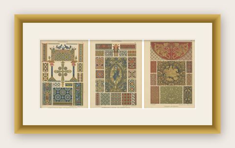 Byzantine Ornamental Art from Ornamentenschatz, 1887, shown framed