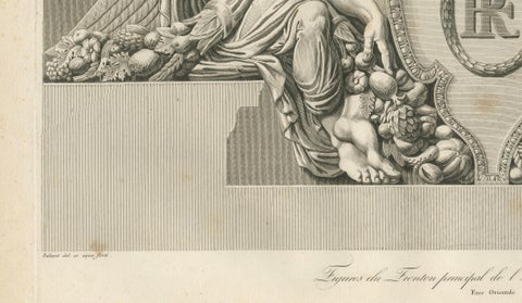 Antique Louvre Architectural Relief Engravings Pair, Neoclassical Ornament, 1803, close-up 4