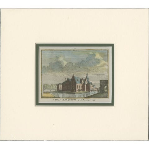 Antique Print of 'Huis Marquette', a Castle in Holland, c.1750, view 2