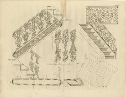 Ornate Baroque Stairs: Van der Horst's Design Mastery in Engravings, 1739, view 2