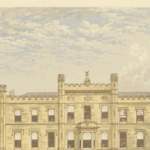 Antique Print of Elvaston Castle by Morris, 'circa 1880', close-up 1