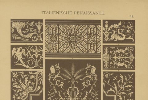 Italian Renaissance Inlay Work Designs from Ornamentenschatz, 1887, close-up 2