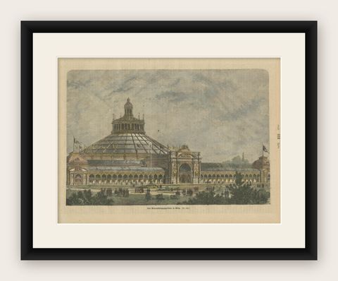 Das Weltausstellungsgebäude in Wien, The Vienna Exhibition Hall, 1873, shown framed