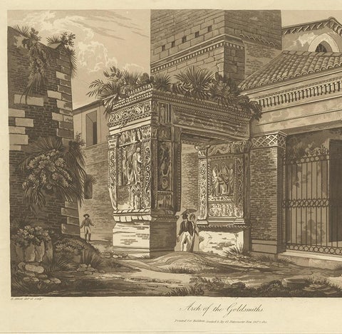 Antique Print of the Arch of the Goldsmith by Abbot, 1820, view 3