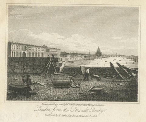 Antique Print of Waterloo Bridge by Clarke '1816', view 2