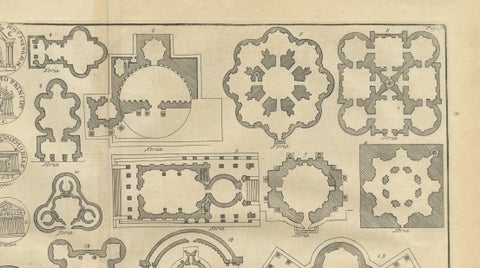 Pair of Serlio Architectural Plan Engravings, Neoclassical, c.1721, close-up 3