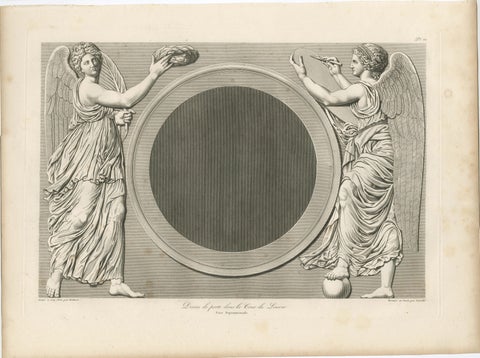 Antique Louvre Architectural Relief Engravings, French Neoclassical Plates 1803, view 3