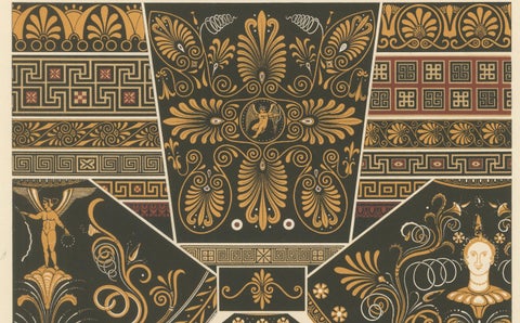 Ancient Greek Vase and Border Patterns, Classical Ornament, Plate V, ca.1890, close-up 2