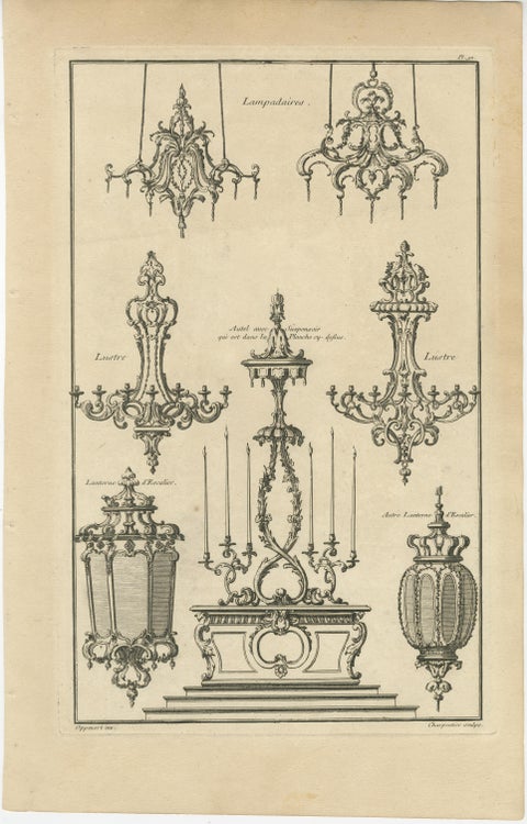 Baroque Ironwork Designs: Tables and Candelabras Engraved, 1767, view 4