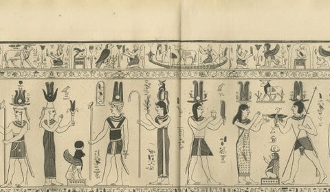 Bembine Tablet of Isis Engraving from Montfaucon Antiquity Explained, 1721, close-up 5