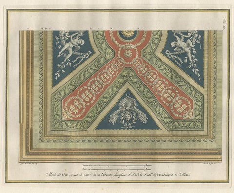 Antique Architecture Print of Ornaments ‘Tav. IX’ by Albertolli, view 4