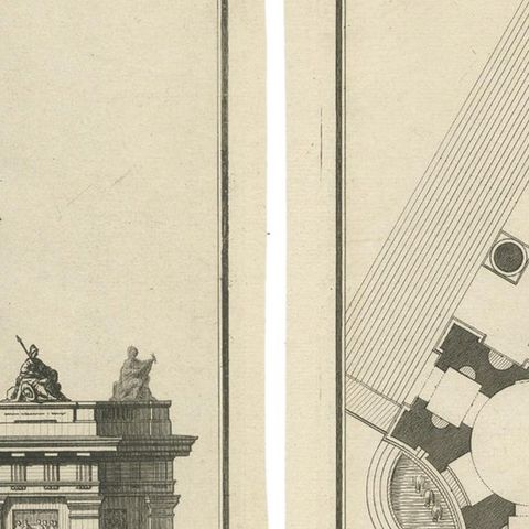 Neoclassical Visions: De Neufforge's Temple Designs Original Engravings, ca.1770, close-up 2
