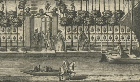 Antique Print of Binckhorst Castle, The Hague, close-up 3
