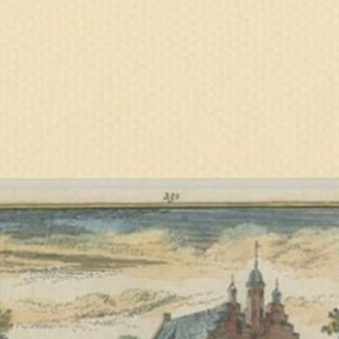 Antique Print of Oudaen Castle Near Utrecht, the Netherlands, close-up 1