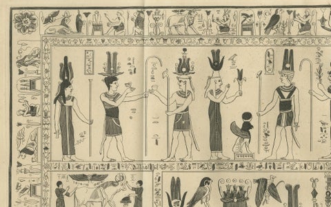 Bembine Tablet of Isis Engraving from Montfaucon Antiquity Explained, 1721, close-up 6