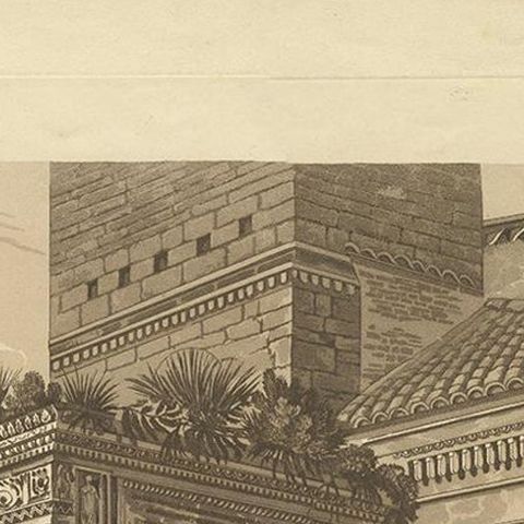 Antique Print of the Arch of the Goldsmith by Abbot, 1820, close-up 1