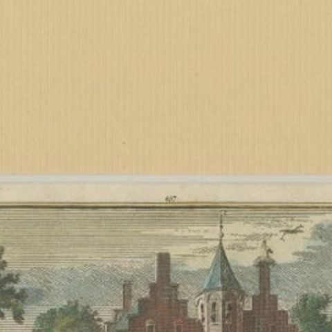 Antique Print of the Former Altena Castle near Delft, The Netherlands c.1750, close-up 1