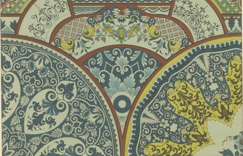 17th–18th Century Ceiling Decoration, Rococo and Baroque Panel Motifs, ca.1869, close-up 1