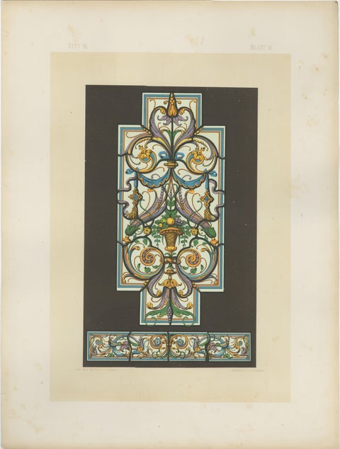 Set of Three Bavarian Decorative Panel Chromolithographs, Zettler Munich 1874, view 4