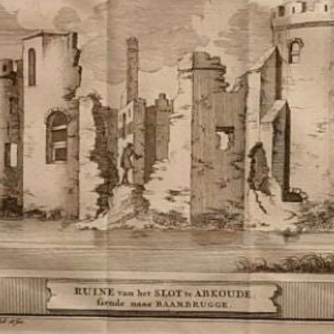 Antique Print of Abcoude Castle in the Netherlands, 1711, close-up 2